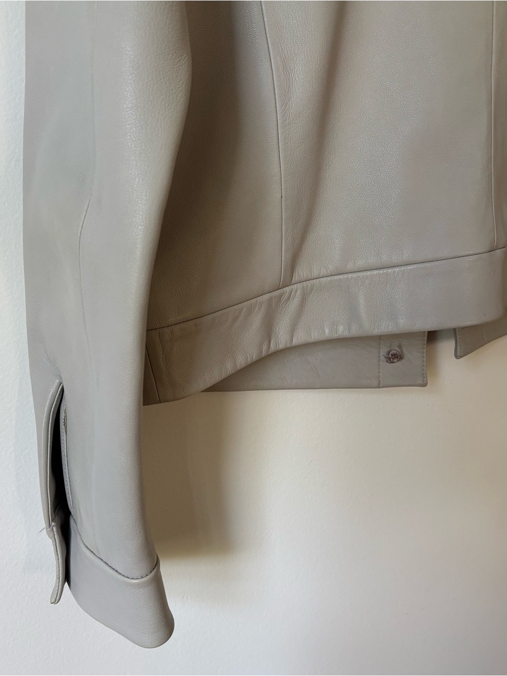 Theory Leather Button-Front Jacket - Picture 6 of 7